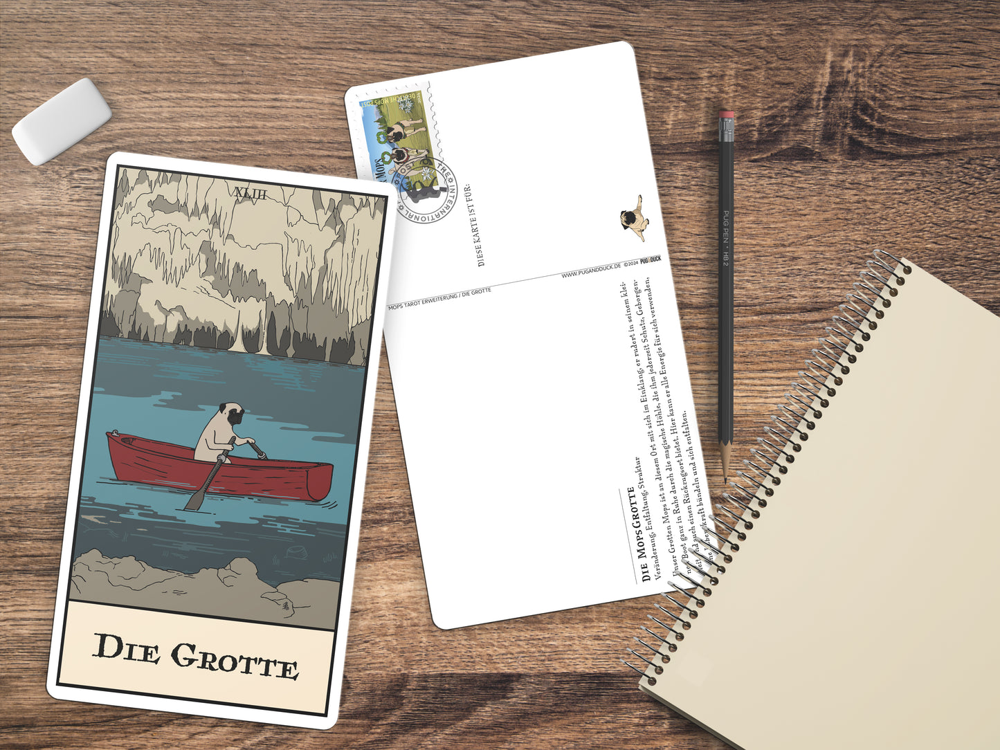 Mops Tarot Maxi Karte "Die Grotte"