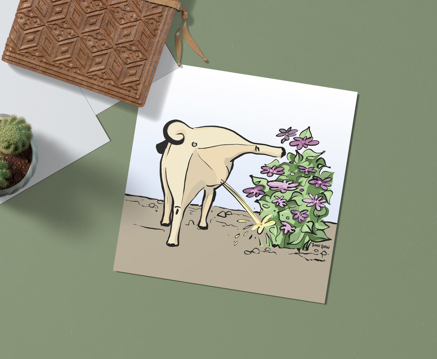 Postkarte "Pee Pug"