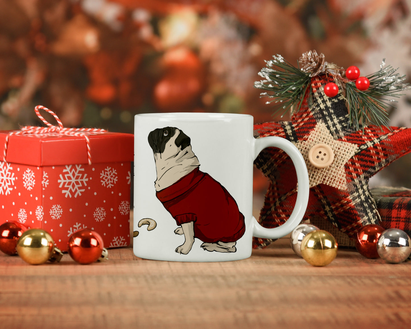 Mopsbecher Mops Weihnachtstasse