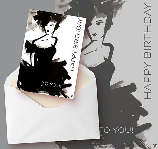 Birthday card fashion "Happy Birthday to you!" with envelope